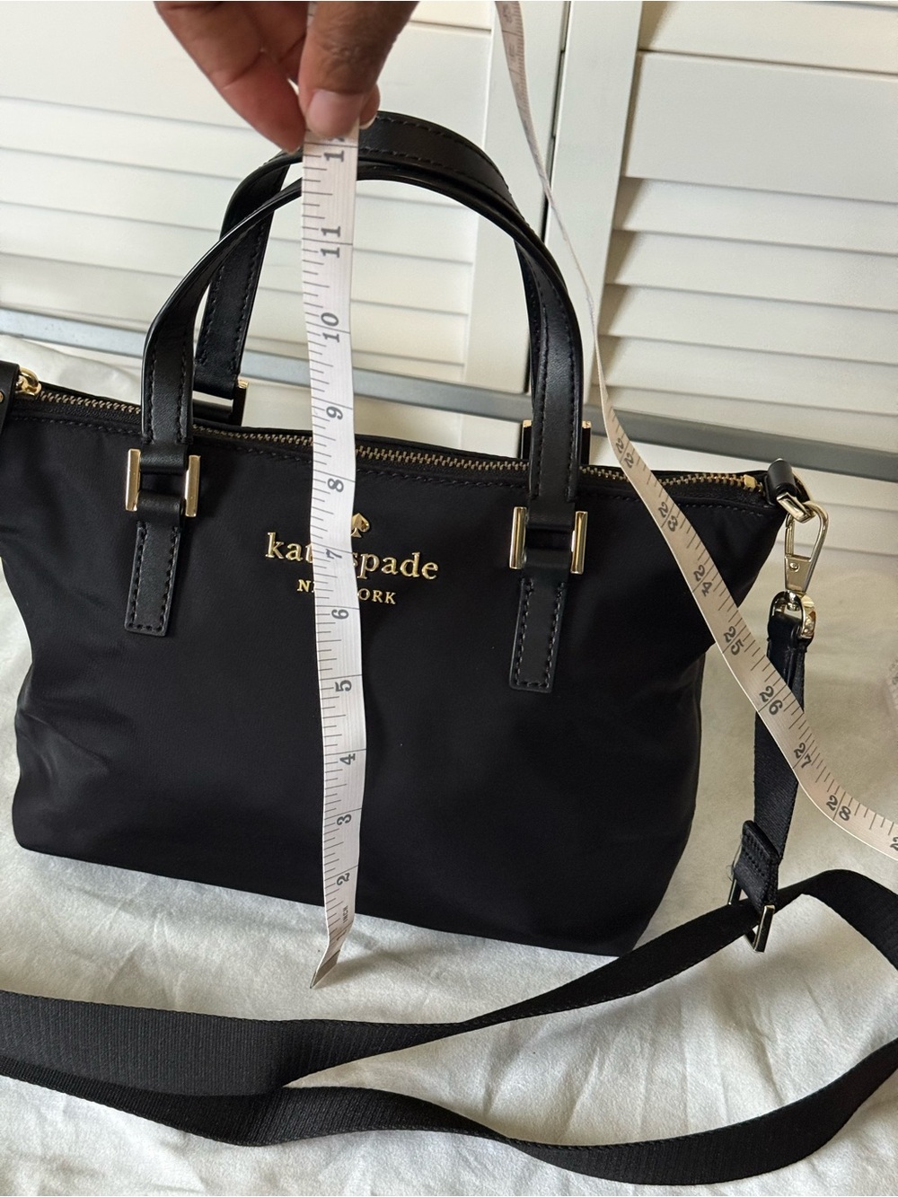 Kate Spade New York Black Nylon Satchel Crossbody Purse - Picture 5 of 10
